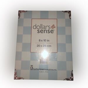 NEW Sealed 8x10 Glass Photo Frame | Silver-Toned Accents | Dollars & Sense